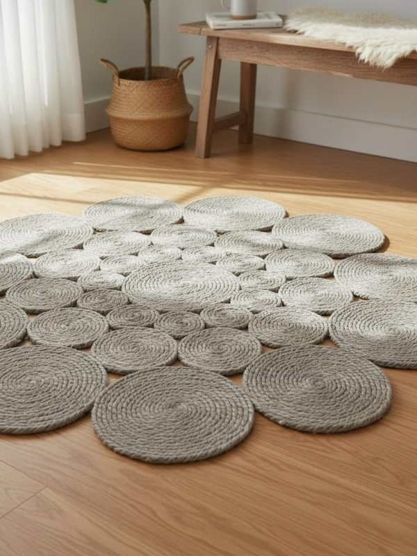 Alfombra de Yute Círculos 1.20 m