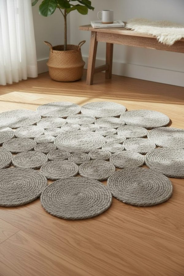 Alfombra de Yute Círculos 1.20 m