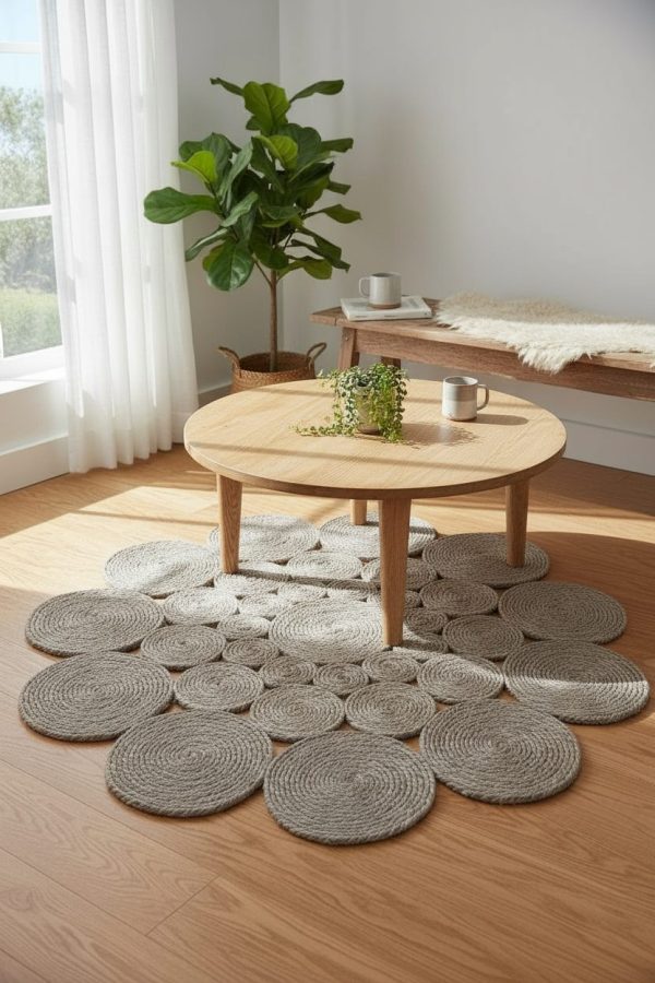 Alfombra de Yute Círculos 1.20 m