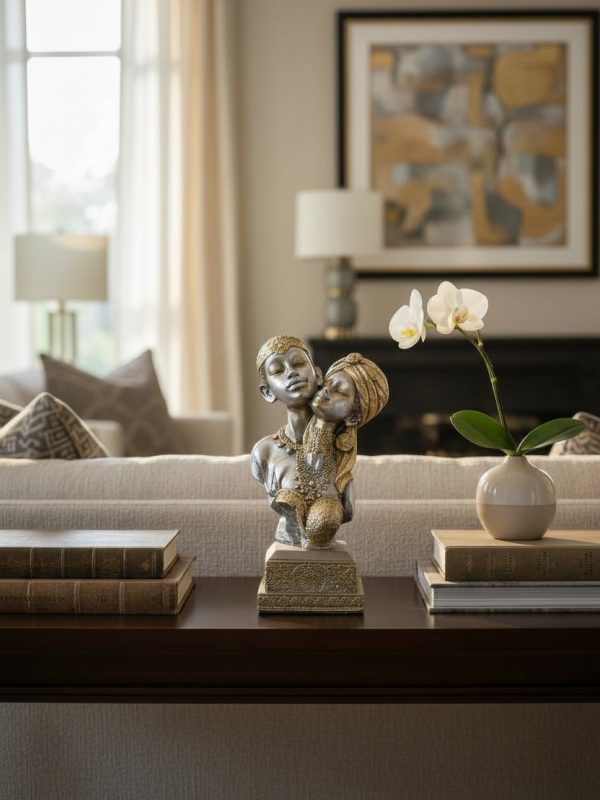 Pareja África Plateada & Dorada – 23 cm