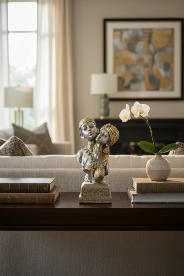 Pareja África Plateada & Dorada – 23 cm