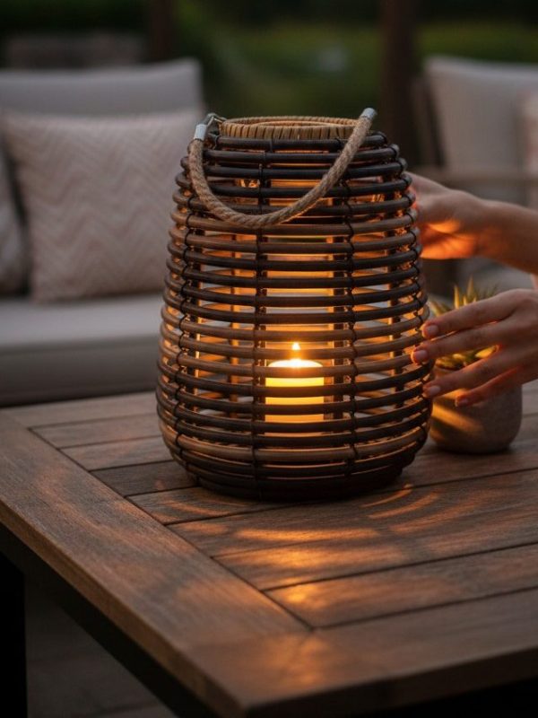 Farol Porta Vela Terraza 33 cm