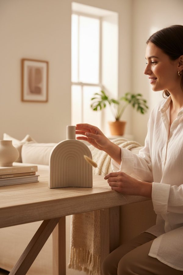 lifestyle-shot-25226106-fdcc-4684-9228-b20fa290ef26 Florero de Cerámica Blanca 22×16 cm