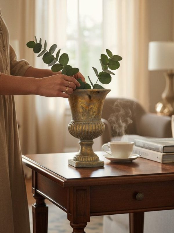 Florero Clásico Dorado Envejecido S