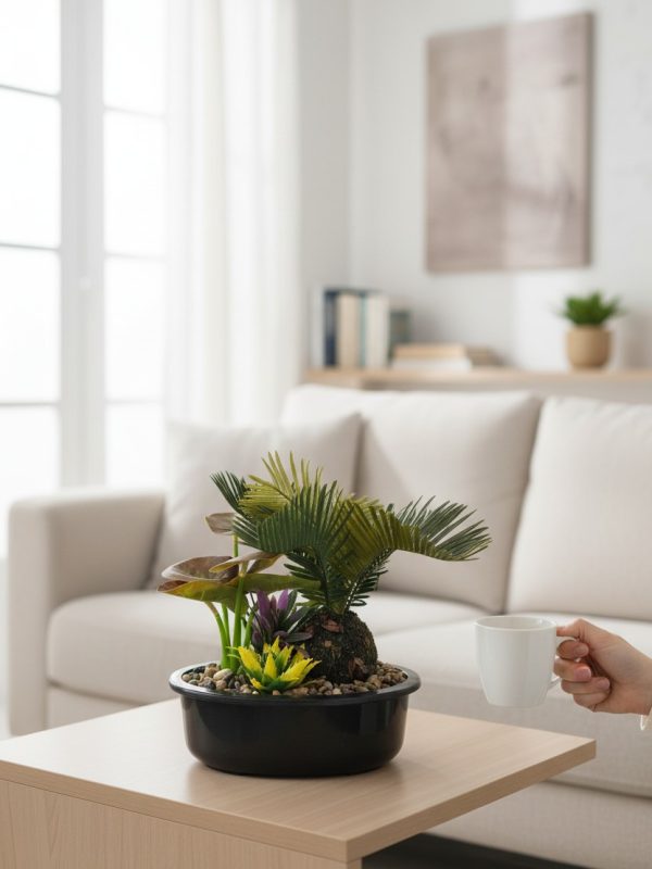 Planta Artificial Compacta con Macetero