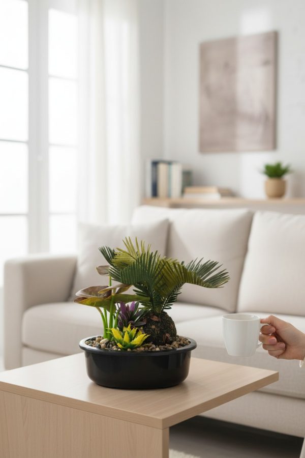 Planta Artificial Compacta con Macetero