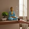 Buda Serenity Azul - Dorado – 27 cm