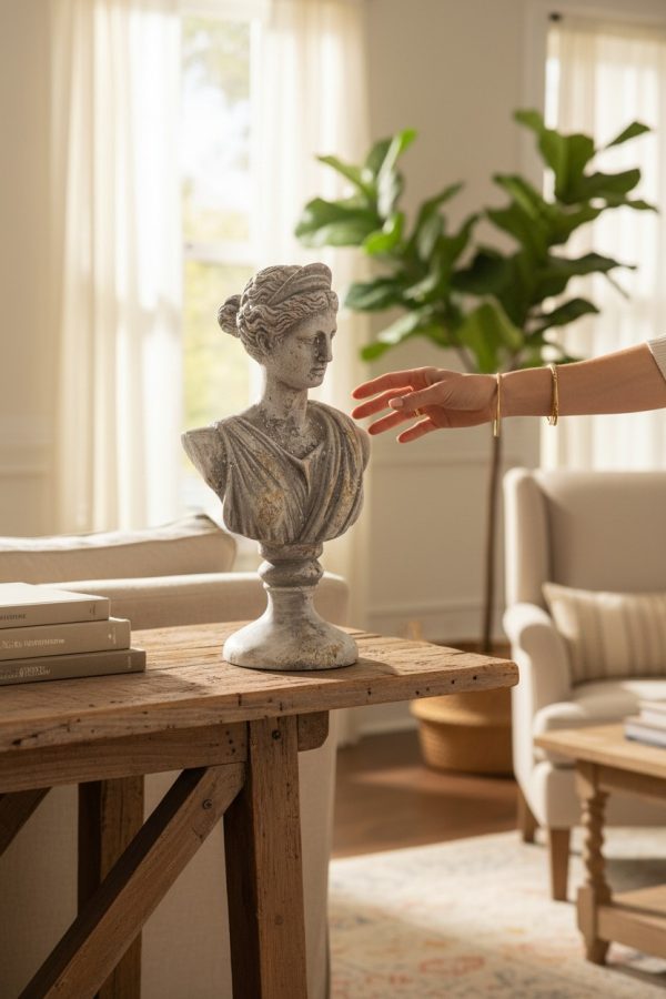 Escultura Romana Cemento 30x16 cm