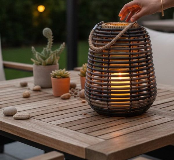 Farol Porta Vela Terraza 33 cm