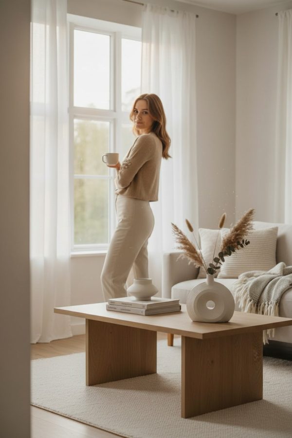 Florero de Cerámica Blanco 22×22 cm