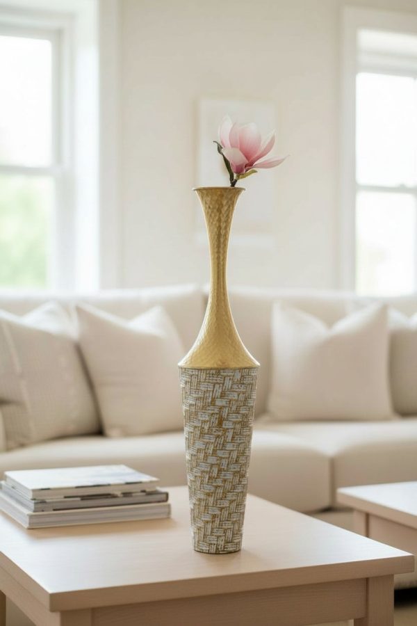 Florero Metálico Dorado Deluxe – 70 cm