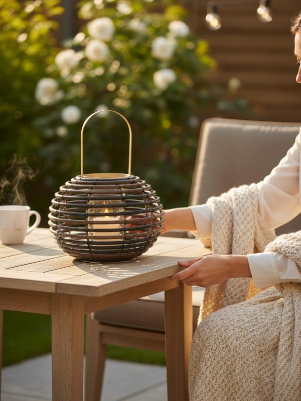 Farol Porta Vela con Manilla 21.5 cm