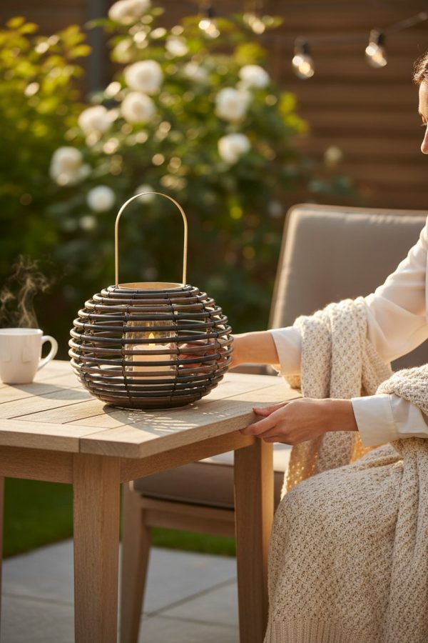 Farol Porta Vela con Manilla 21.5 cm