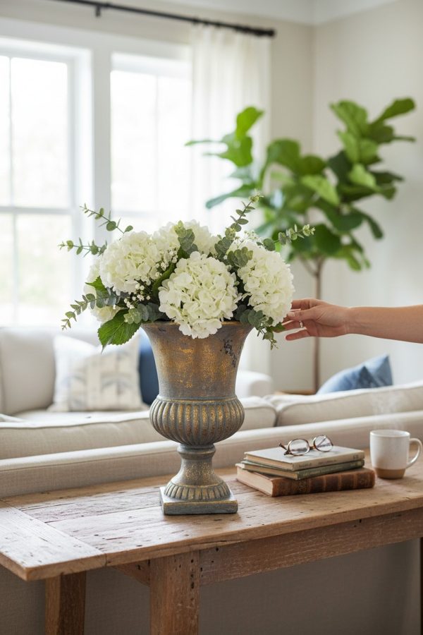 Florero Clásico Dorado Envejecido