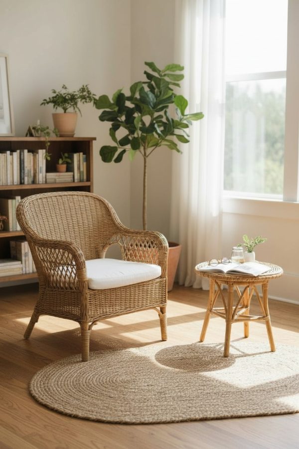 Alfombra de Yute Ovalada Lisa 120×80 cm