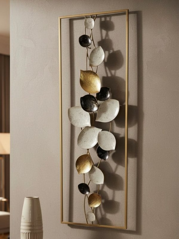 Adorno Metálico Abstracto 90x31 cm