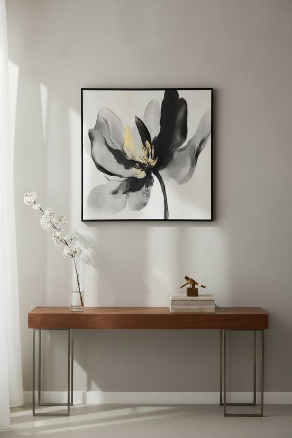 Cuadro Flor Negra Elegante 60×60 cm