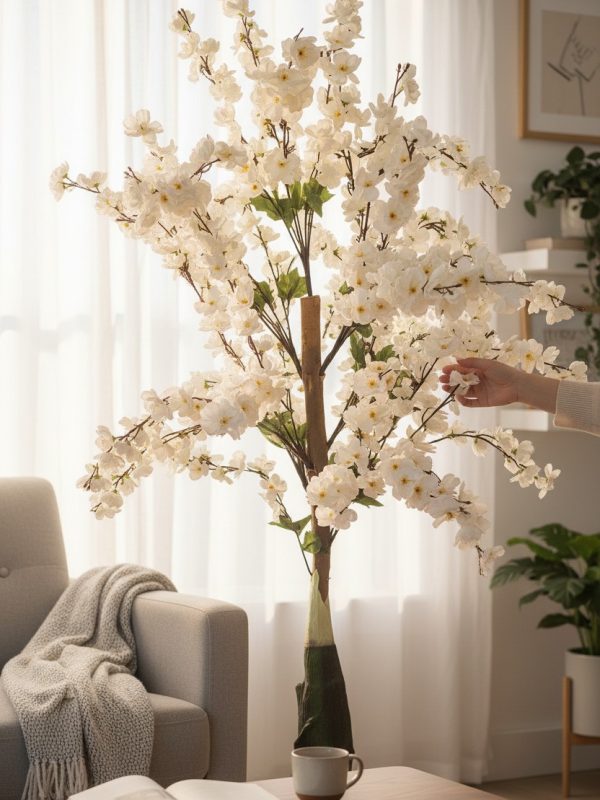 Árbol Durazno Artificial Blanco 1.50 m