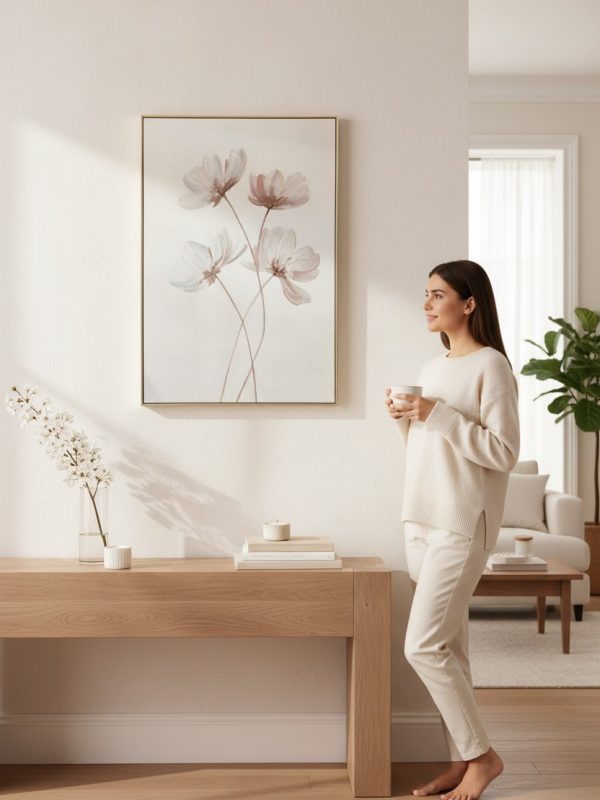 lifestyle-shot-fa90df40-3b46-42a1-9ad7-87e781e8e20e Cuadro Flores con Reflejos 90x60 cm