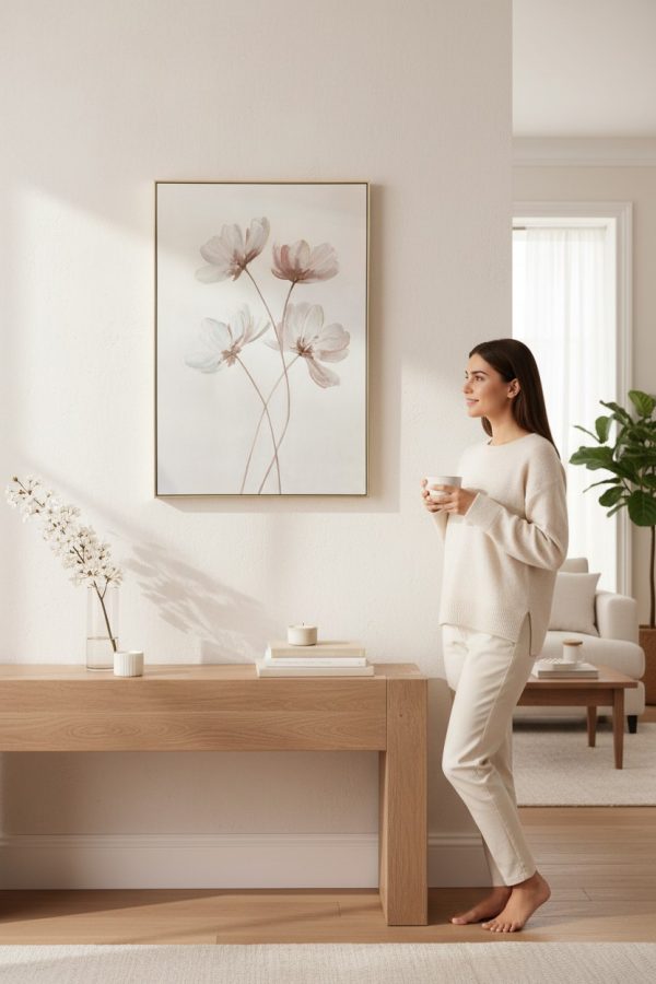 lifestyle-shot-fa90df40-3b46-42a1-9ad7-87e781e8e20e Cuadro Flores con Reflejos 90x60 cm