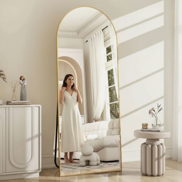 Espejo de cuerpo completo dorado 167x62 cm