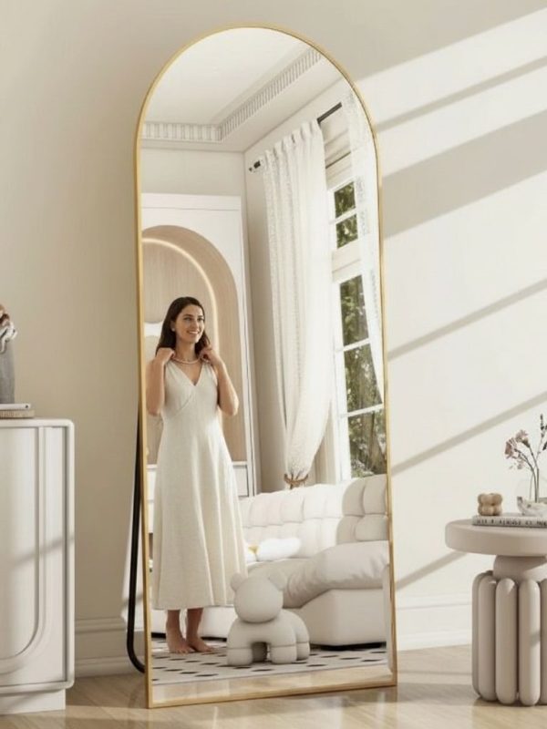 Espejo de cuerpo completo dorado 167x62 cm