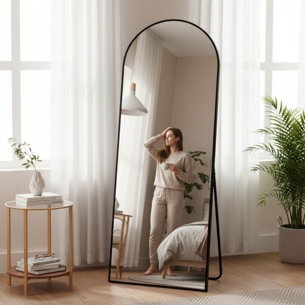 Espejo de cuerpo completo negro 167x62 cm