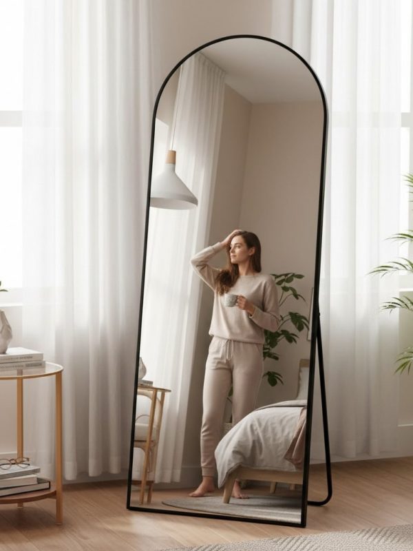 Espejo de cuerpo completo negro 167x62 cm